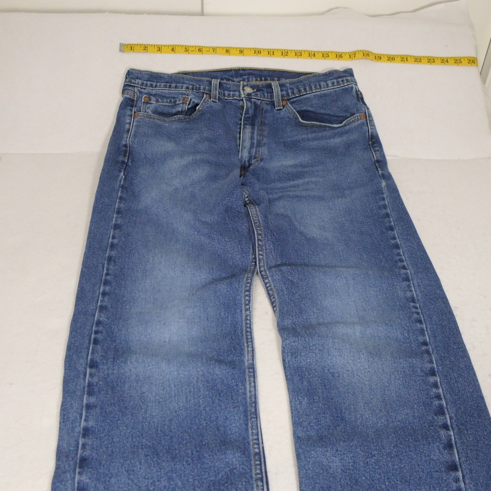 Levis Mens 505 Jeans 32x34 Blue Classic Straight Leg Americana Heritage Rugged